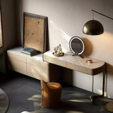 Marble Tabletop Makeup Vanity with Crocodile Skin Texture