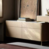 Marble Tabletop Makeup Vanity with Crocodile Skin Texture