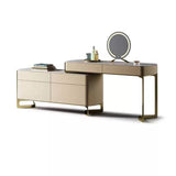 Marble Tabletop Makeup Vanity with Crocodile Skin Texture