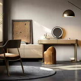 Marble Tabletop Makeup Vanity with Crocodile Skin Texture