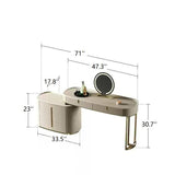 Bedroom 5 Drawers Crocodile Skin Pattern Makeup Vanity