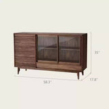 Sideboard Buffet Cabinet with Rolling Shutter Glass Door