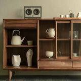 Sideboard Buffet Cabinet with Rolling Shutter Glass Door