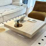 Rock Coffee Table with Transparent Acrylic Table Legs