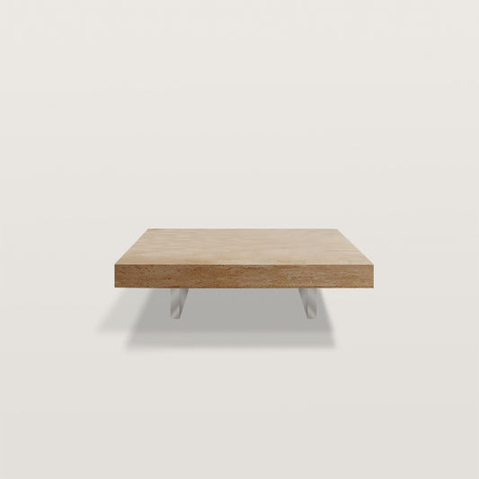 Rock Coffee Table with Transparent Acrylic Table Legs