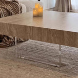 Rock Coffee Table with Transparent Acrylic Table Legs