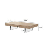 Rock Coffee Table with Transparent Acrylic Table Legs