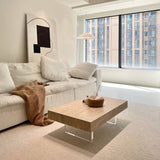 Rock Coffee Table with Transparent Acrylic Table Legs