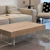 Rock Coffee Table with Transparent Acrylic Table Legs