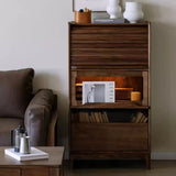 Storage Cabinet with Wooden Strip Roller Shutter Door