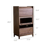 Storage Cabinet with Wooden Strip Roller Shutter Door
