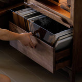 Storage Cabinet with Wooden Strip Roller Shutter Door