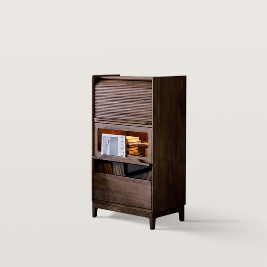 Storage Cabinet with Wooden Strip Roller Shutter Door