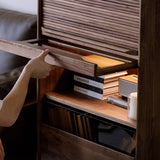 Storage Cabinet with Wooden Strip Roller Shutter Door