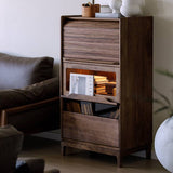 Storage Cabinet with Wooden Strip Roller Shutter Door