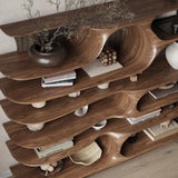 Creative Wooden Storage Display Rack Freestanding Book Shelf