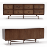 Retro 8-Drawer TV Cabinet and Sideboard Buffet