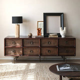 Retro 8-Drawer TV Cabinet and Sideboard Buffet