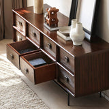 Retro 8-Drawer TV Cabinet and Sideboard Buffet