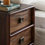 Mid Ancient Style Nightstand 2 Drawer Bedside Table