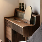 Light Luxury Wooden Makeup Vanity with Charging Station