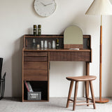 Light Luxury Wooden Makeup Vanity with Charging Station