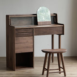 Light Luxury Wooden Makeup Vanity with Charging Station