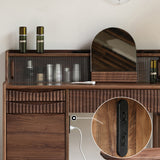 Light Luxury Wooden Makeup Vanity with Charging Station