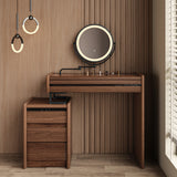 Mid-century Makeup Vanity with Integrated Storage Chest Set