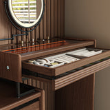 Mid-century Makeup Vanity with Integrated Storage Chest Set