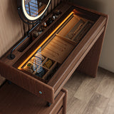 Mid-century Makeup Vanity with Integrated Storage Chest Set