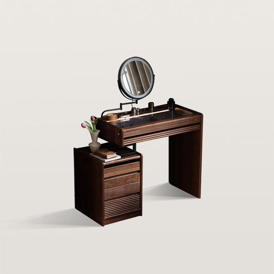 Makeup Vanity with Drawers and Rotatable Mirror