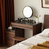 Mid-century Makeup Vanity with Integrated Storage Chest Set