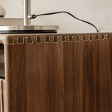 Minimalist Style High Foot Walnut TV Cabinet with Storage