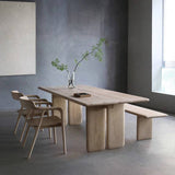Wooden Rectangular Dining Table and Bench Set