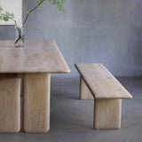 Wooden Rectangular Dining Table and Bench Set