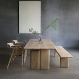 Wooden Rectangular Dining Table and Bench Set