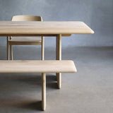 Wooden Rectangular Dining Table and Bench Set