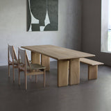 Wooden Rectangular Dining Table and Bench Set
