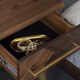 Small Sized Light Luxury Makeup Vanity with Hidden Mirror