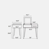 Small Sized Light Luxury Makeup Vanity with Hidden Mirror