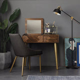 Small Sized Light Luxury Makeup Vanity with Hidden Mirror