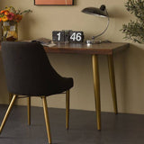 Dining Table with Interlocking Herringbone Layout on the Tabletop