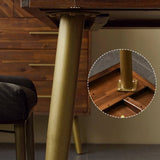 Dining Table with Interlocking Herringbone Layout on the Tabletop