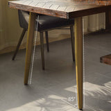 Dining Table with Interlocking Herringbone Layout on the Tabletop