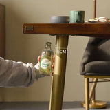 Dining Table with Interlocking Herringbone Layout on the Tabletop