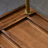 Dining Table with Interlocking Herringbone Layout on the Tabletop