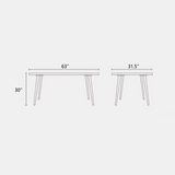 Dining Table with Interlocking Herringbone Layout on the Tabletop