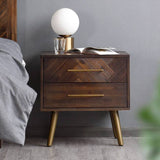 Bedroom 2 Drawers Nightstand Simple Storage Cabinet