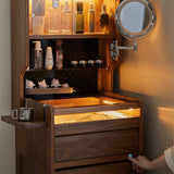 Mini Makeup Vanity Nightstand Storage Cabinet